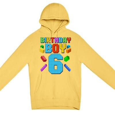 Funny Birthday Boy 6th Birthday Lego Master Builder Premium Pullover Hoodie