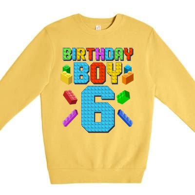 Funny Birthday Boy 6th Birthday Lego Master Builder Premium Crewneck Sweatshirt