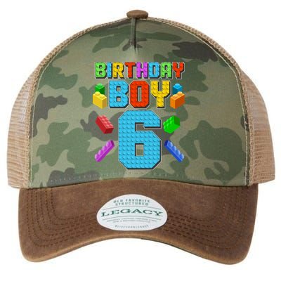 Funny Birthday Boy 6th Birthday Lego Master Builder Legacy Tie Dye Trucker Hat