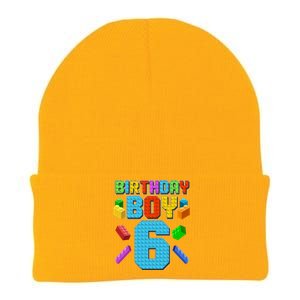 Funny Birthday Boy 6th Birthday Lego Master Builder Knit Cap Winter Beanie