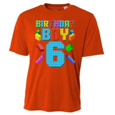 Funny Birthday Boy 6th Birthday Lego Master Builder Cooling Performance Crew T-Shirt