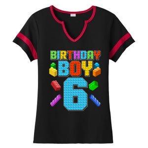 Funny Birthday Boy 6th Birthday Lego Master Builder Ladies Halftime Notch Neck Tee