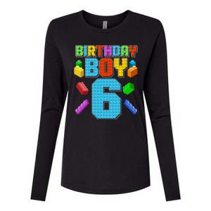 Funny Birthday Boy 6th Birthday Lego Master Builder Womens Cotton Relaxed Long Sleeve T-Shirt