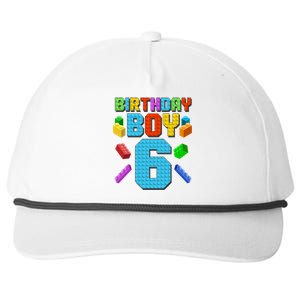 Funny Birthday Boy 6th Birthday Lego Master Builder Snapback Five-Panel Rope Hat