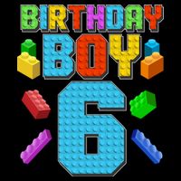 Funny Birthday Boy 6th Birthday Lego Master Builder Drawstring Bag