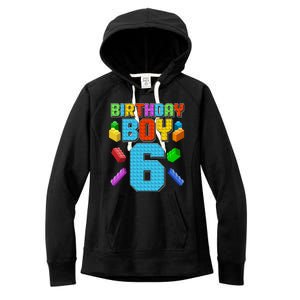 Funny Birthday Boy 6th Birthday Lego Master Builder Women's Fleece Hoodie