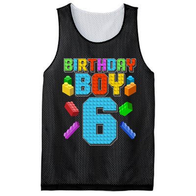 Funny Birthday Boy 6th Birthday Lego Master Builder Mesh Reversible Basketball Jersey Tank