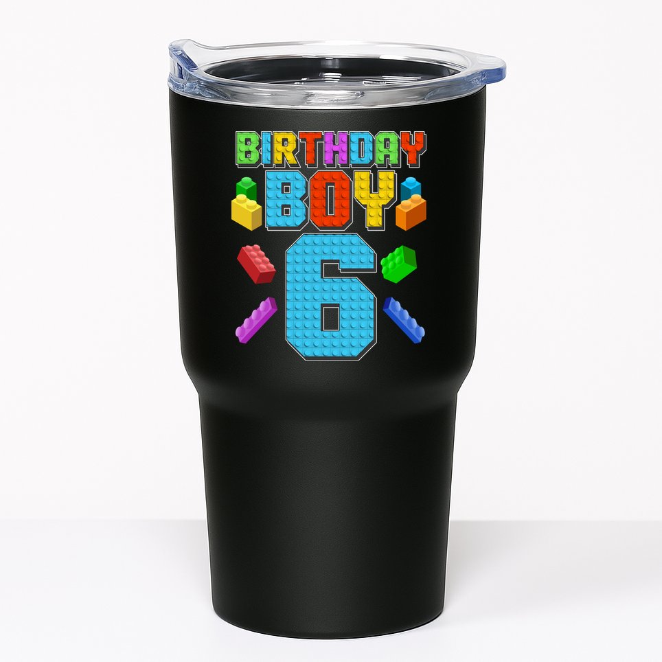 Funny Birthday Boy 6th Birthday Lego Master Builder Tumbler