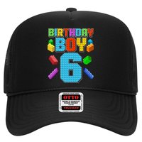 Funny Birthday Boy 6th Birthday Lego Master Builder Trucker Hat