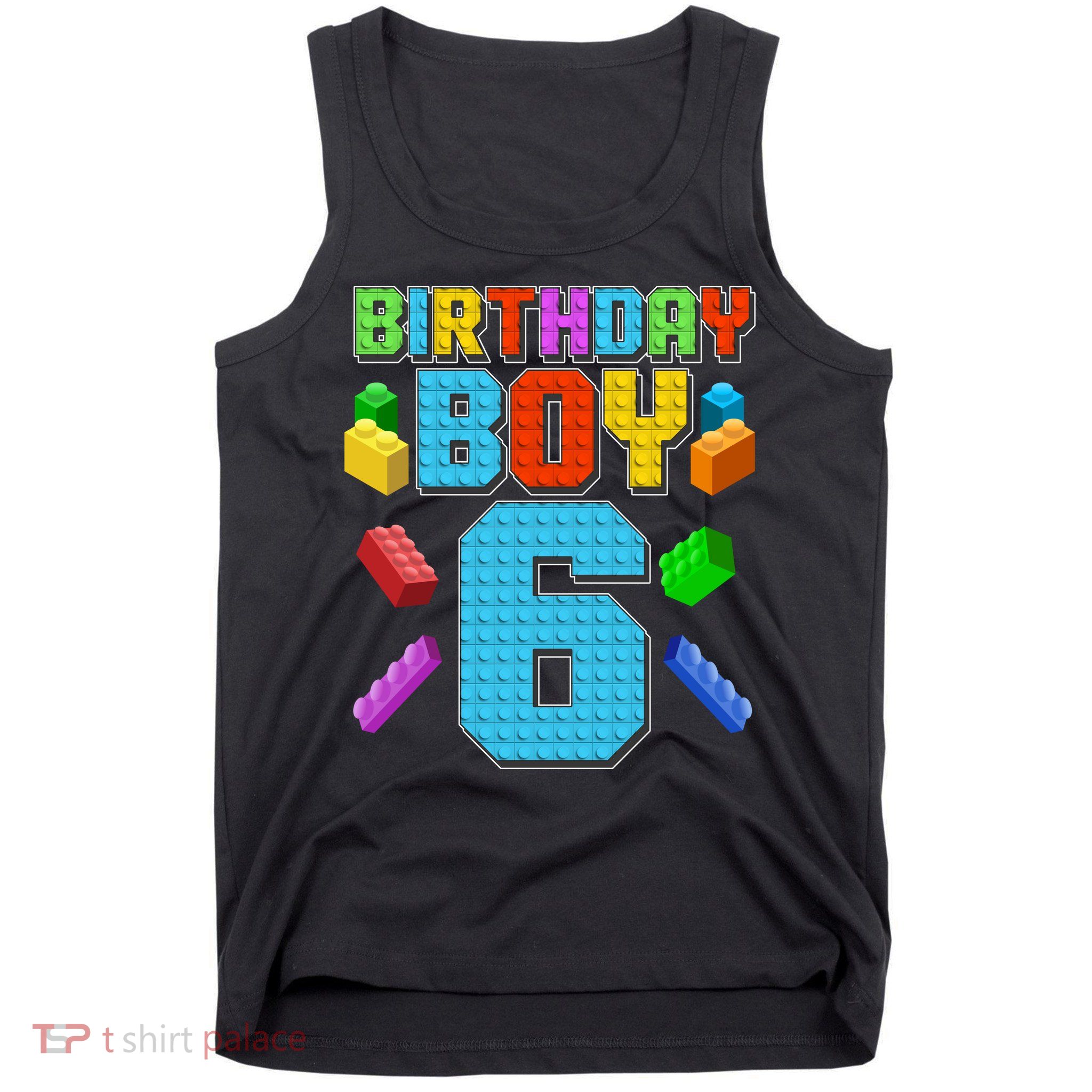 Funny Birthday Boy 6th Birthday Lego Master Builder Tank Top
