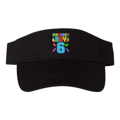 Funny Birthday Boy 6th Birthday Lego Master Builder Valucap Bio-Washed Visor