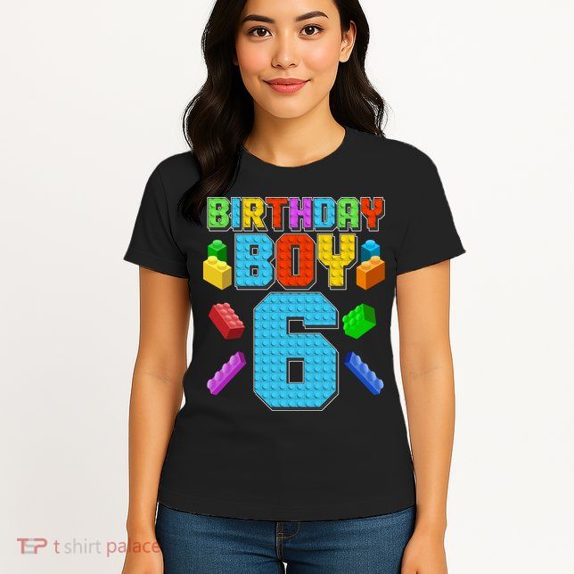Funny Birthday Boy 6th Birthday Lego Master Builder Womens T-Shirt