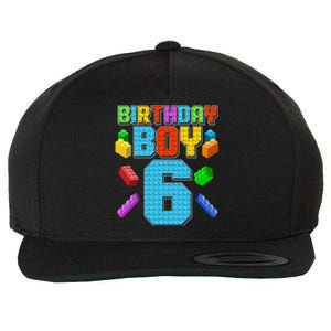 Funny Birthday Boy 6th Birthday Lego Master Builder Wool Snapback Cap