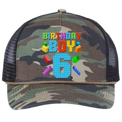 Funny Birthday Boy 6th Birthday Lego Master Builder Retro Rope Trucker Hat Cap