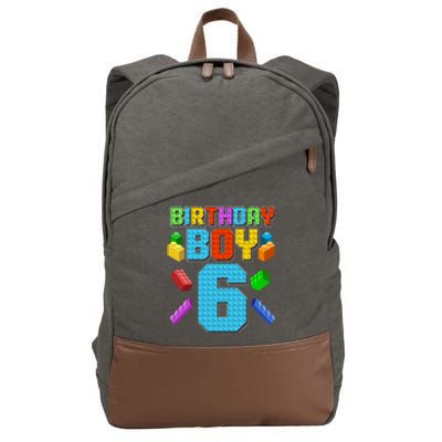 Funny Birthday Boy 6th Birthday Lego Master Builder Cotton Canvas Backpack