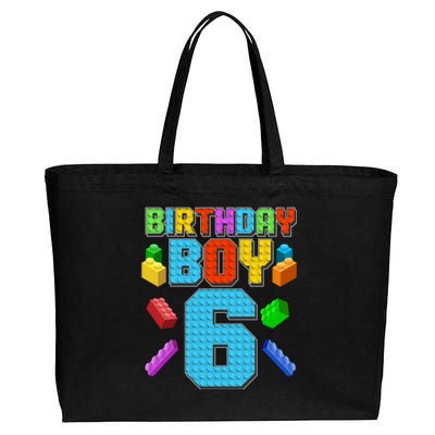 Funny Birthday Boy 6th Birthday Lego Master Builder Cotton Canvas Jumbo Tote