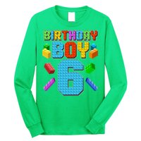 Funny Birthday Boy 6th Birthday Lego Master Builder Long Sleeve Shirt