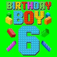 Funny Birthday Boy 6th Birthday Lego Master Builder Long Sleeve Shirt
