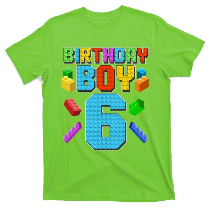 Funny Birthday Boy 6th Birthday Lego Master Builder T-Shirt