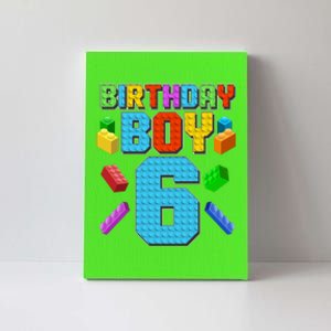 Funny Birthday Boy 6th Birthday Lego Master Builder Canvas