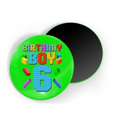 Funny Birthday Boy 6th Birthday Lego Master Builder Magnet