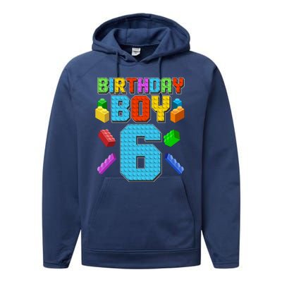 Funny Birthday Boy 6th Birthday Lego Master Builder Performance Fleece Hoodie