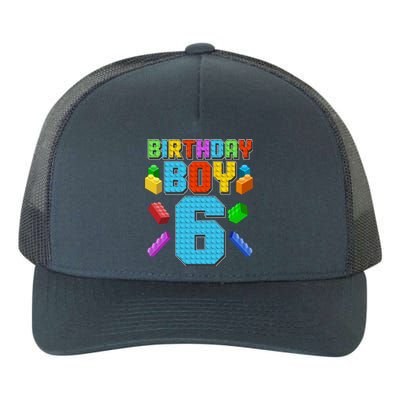 Funny Birthday Boy 6th Birthday Lego Master Builder Yupoong Adult 5-Panel Trucker Hat