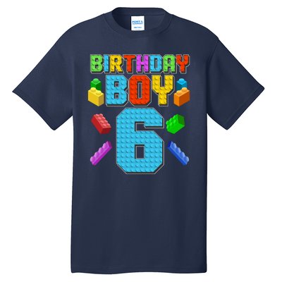 Funny Birthday Boy 6th Birthday Lego Master Builder Tall T-Shirt