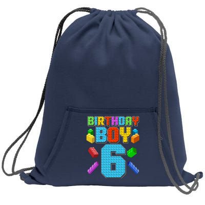 Funny Birthday Boy 6th Birthday Lego Master Builder Sweatshirt Cinch Pack Bag