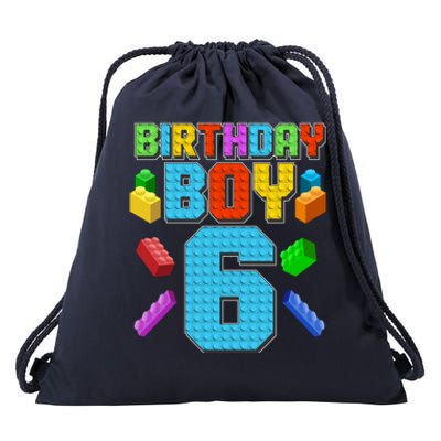 Funny Birthday Boy 6th Birthday Lego Master Builder Drawstring Bag