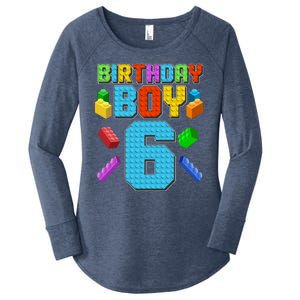 Funny Birthday Boy 6th Birthday Lego Master Builder Women's Perfect Tri Tunic Long Sleeve Shirt