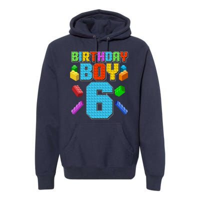 Funny Birthday Boy 6th Birthday Lego Master Builder Premium Hoodie