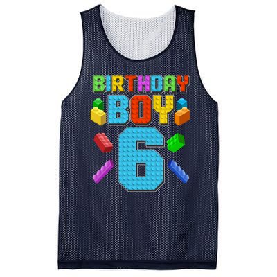 Funny Birthday Boy 6th Birthday Lego Master Builder Mesh Reversible Basketball Jersey Tank