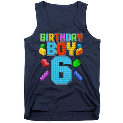 Funny Birthday Boy 6th Birthday Lego Master Builder Tank Top