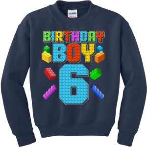 Funny Birthday Boy 6th Birthday Lego Master Builder Kids Sweatshirt