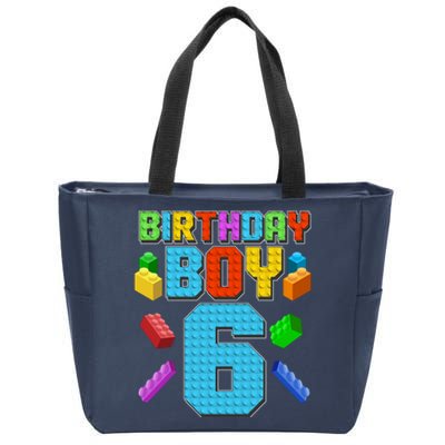 Funny Birthday Boy 6th Birthday Lego Master Builder Zip Tote Bag