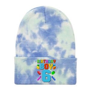 Funny Birthday Boy 6th Birthday Lego Master Builder Tie Dye 12in Knit Beanie