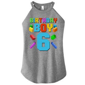 Funny Birthday Boy 6th Birthday Lego Master Builder Women's Perfect Tri Rocker Tank