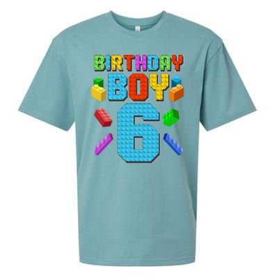 Funny Birthday Boy 6th Birthday Lego Master Builder Sueded Cloud Jersey T-Shirt