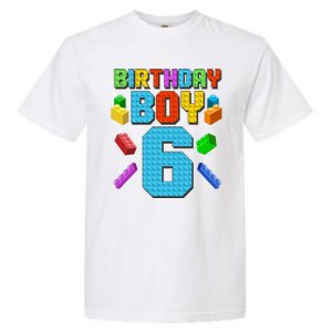 Funny Birthday Boy 6th Birthday Lego Master Builder Garment-Dyed Heavyweight T-Shirt