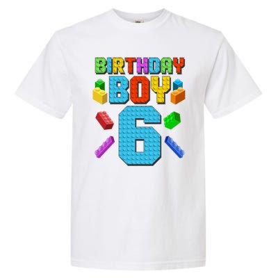 Funny Birthday Boy 6th Birthday Lego Master Builder Garment-Dyed Heavyweight T-Shirt