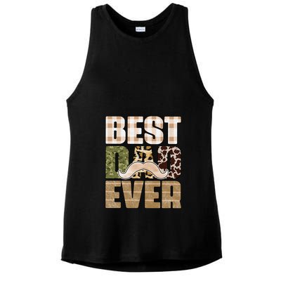 Funny Beard Best Dad Ever Sublimation Father's Day Ladies PosiCharge Tri-Blend Wicking Tank