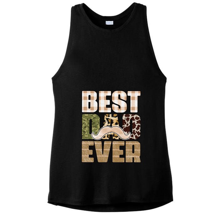 Funny Beard Best Dad Ever Sublimation Father's Day Ladies PosiCharge Tri-Blend Wicking Tank