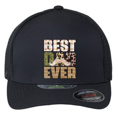 Funny Beard Best Dad Ever Sublimation Father's Day Flexfit Unipanel Trucker Cap