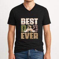 Funny Beard Best Dad Ever Sublimation Father's Day V-Neck T-Shirt