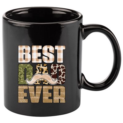 Funny Beard Best Dad Ever Sublimation Father's Day 11oz C Handle Ceramic Mug