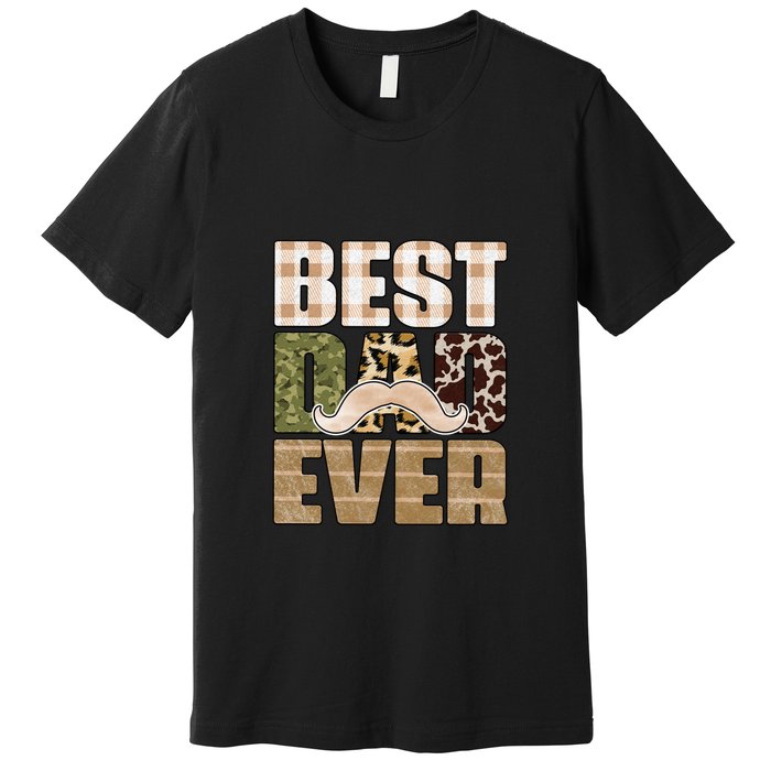 Funny Beard Best Dad Ever Sublimation Father's Day Premium T-Shirt
