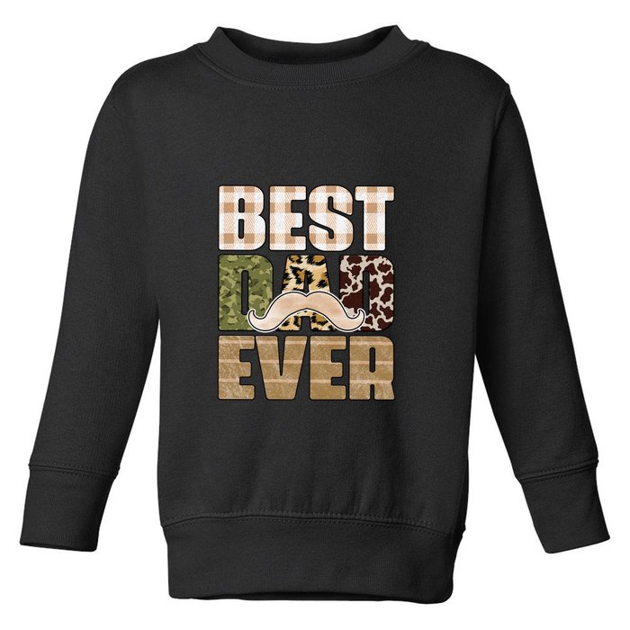 Funny Beard Best Dad Ever Sublimation Father's Day Toddler Sweatshirt