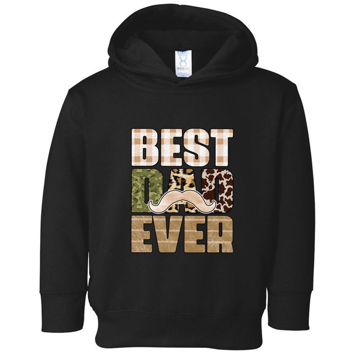Funny Beard Best Dad Ever Sublimation Father's Day Toddler Hoodie