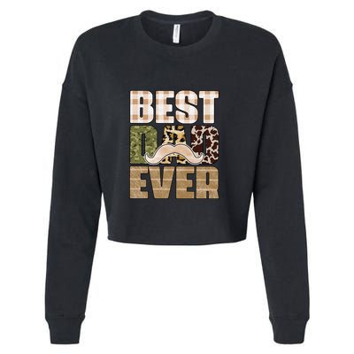 Funny Beard Best Dad Ever Sublimation Father's Day Cropped Pullover Crew